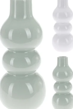 VASE BOUDIN VERT ET BLANC