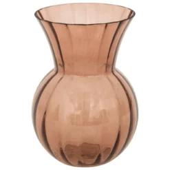 VASE BOULE ALAIS VERRE AMBRE H.22CM