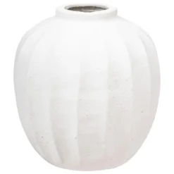VASE BOULE CERAMIQUE AMIA BLANC H.28CM