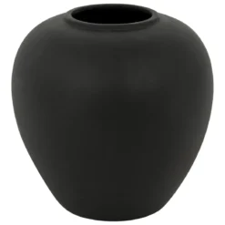 VASE BOULE RILY CERAMIQUE NOIR H.22CM