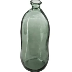 VASE BOUTEILLE VERRE RECYCLE KAKI H.73CM
