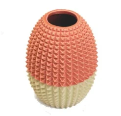 VASE CERAMIQUE BICOLORE D.9.5X9.5X12.5CM