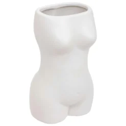 VASE CERAMIQUE BLANC CORPS ETEL H.17CM