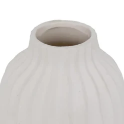 VASE CERAMIQUE STRIE FERNAN BLANC H.22CM