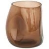 VASE DESTRUCTURE BRAVI VERRE MARRON H.16CM