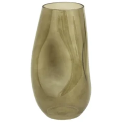 VASE DESTRUCTURE BRAVI VERRE KAKI H.28CM
