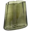 VASE IRREGULIER VERRE VERT JEMO H.20CM