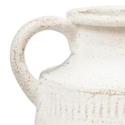 VASE METAL CRUCHE TINO BLANC H.41CM