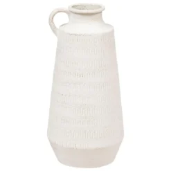 VASE METAL CRUCHE TINO BLANC H.41CM