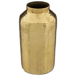 VASE METAL MARTELE GOLD H.19CM