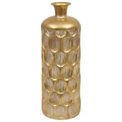VASE METAL STRIE BELLI DORE H.60CM