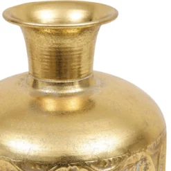 VASE METAL STRIE BELLI DORE H.41CM