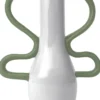 VASE POP HAUT BLANC ANSES VERTES GRES 21.5X10X26.3CM