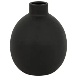 VASE RILY CERAMIQUE NOIR H.18CM