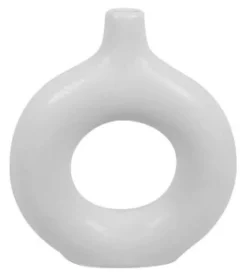 VASE ROND TAILLE H.15CM BLANC