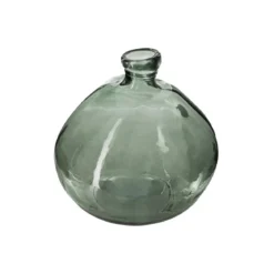 VASE ROND VERRE RECYCLE KAKI D.23CM