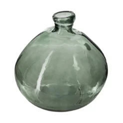 VASE ROND VERRE RECYCLE KAKI D.33CM