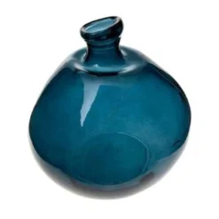 VASE ROND VERRE RECYCLE ORAGE D.33CM