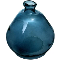 VASE ROND VERRE RECYCLE ORAGE D.45CM