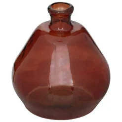 VASE ROND VERRE RECYCLE ULY AMBRE D.45CM