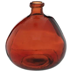 VASE ROND VERRE RECYCLE ULY AMBRE D.23CM