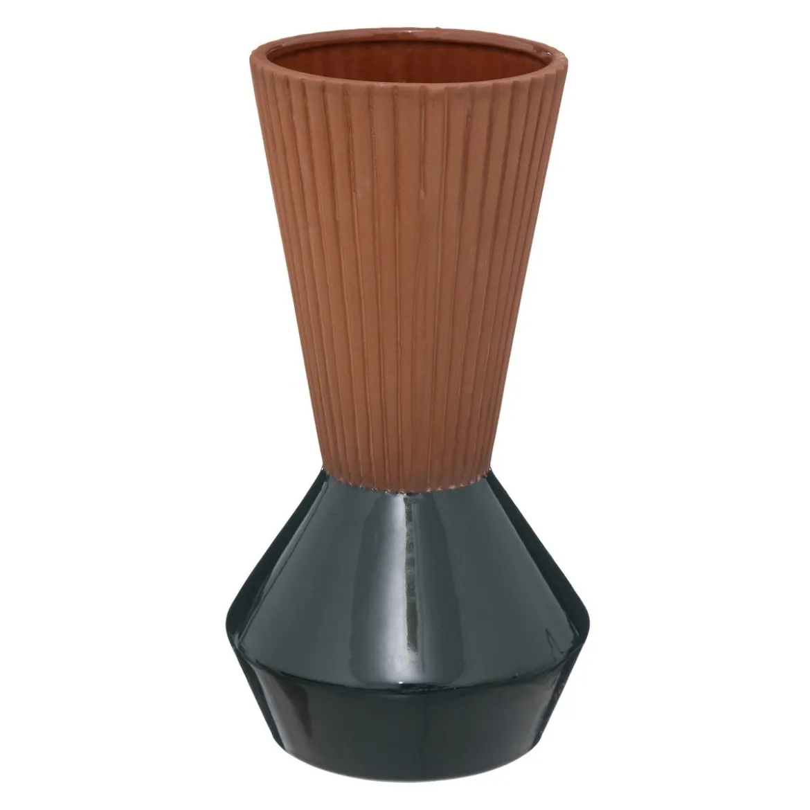VASE TERRACOTTA BICOLORE VERT ALICANTE H.25CM