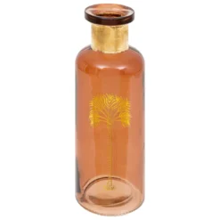 VASE VERRE BOUTEILLE AMBRE TROPICAL BOUDOIR H.22CM