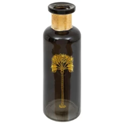 VASE VERRE BOUTEILLE KAKI TROPICAL BOUDOIR H.22CM