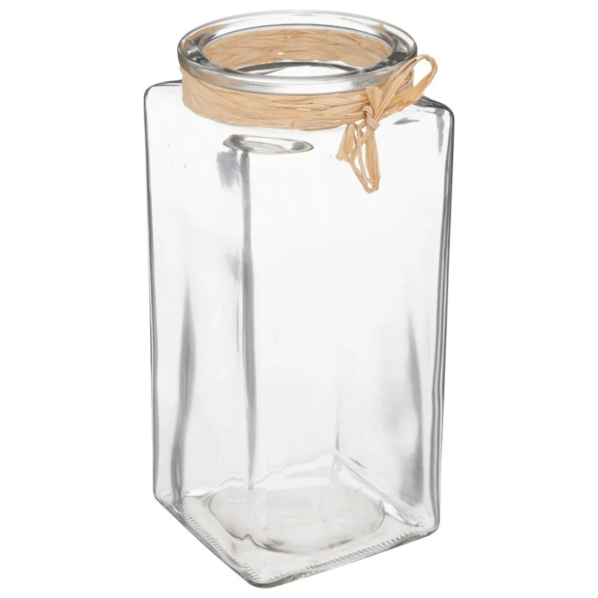 VASE VERRE RAPHIA H.22.5CM