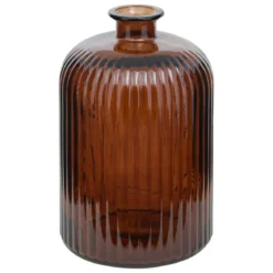 VASE VERRE RECYCLE LUZ AMBRE H.23CM