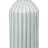 VASE VERT ET BLANC LIGNE RELIEF 11.5X11.5X24CM