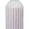 VASE VIOLET ET BLANC LIGNE RELIEF 11.5X11.5X24CM