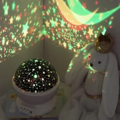 VEILLEUSE A PILE PROJECTEUR ETOILES