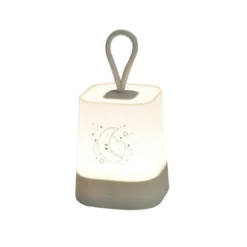 VEILLEUSE NOMADE SILICONE LED A PILES 8X8X16CM GRIS