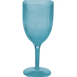 VERRE A PIEDS RELIEF 35CL BLEU