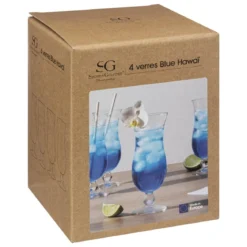 VERRE BLUE HAWAI 44CL X4 PIECES