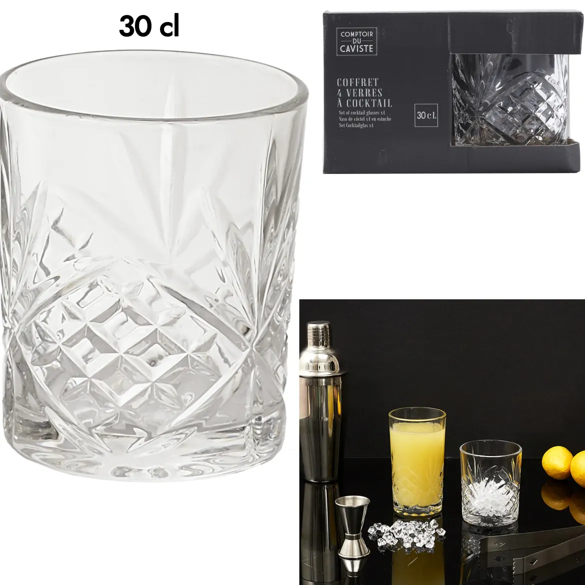 VERRE COCKTAIL 4 PIECES 30CL