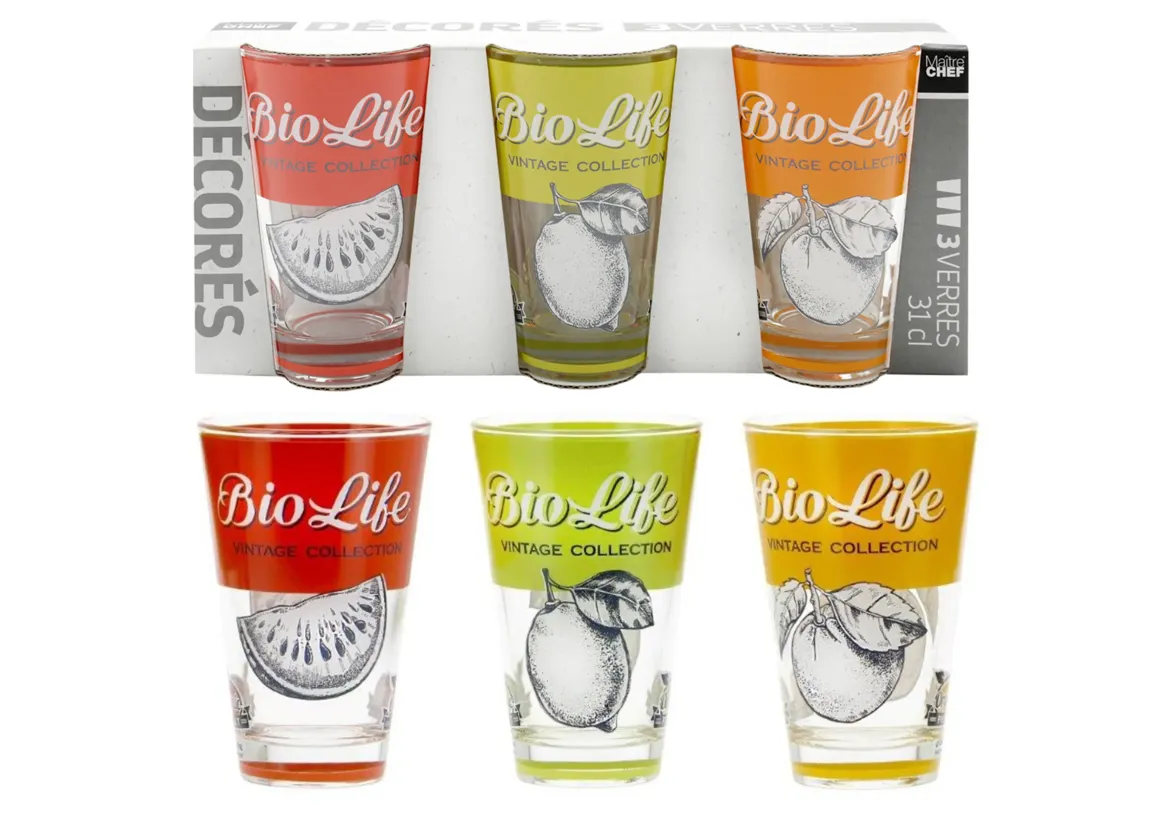3 VERRES BIO LIFE 31CL
