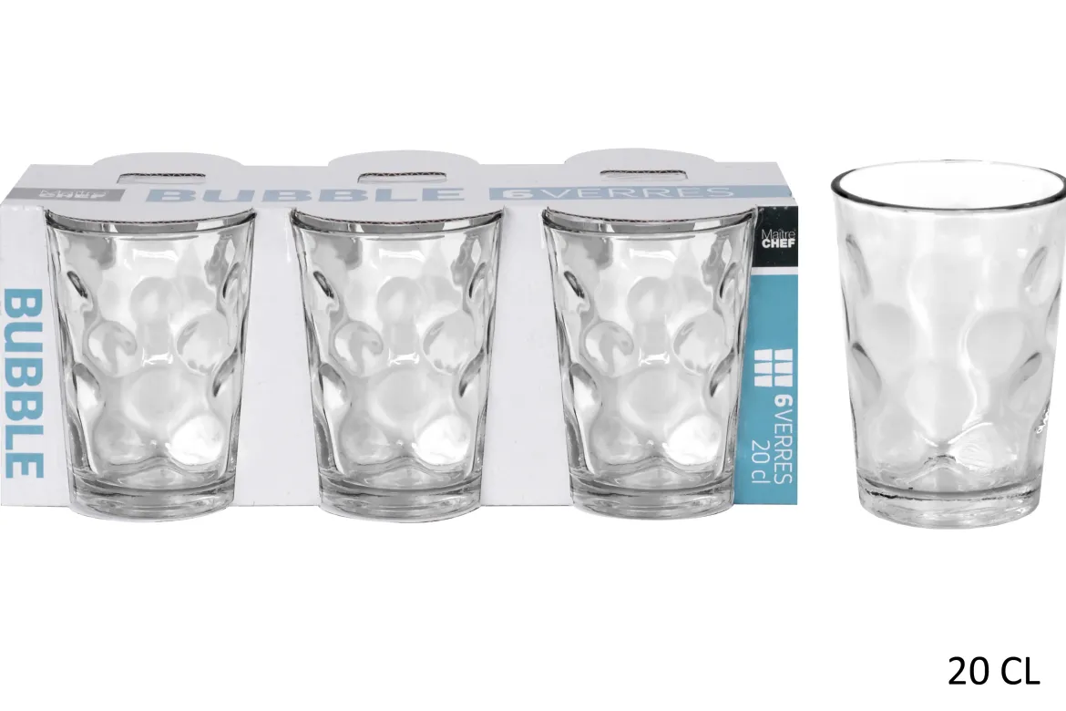 6 VERRES BUBBLE 20CL