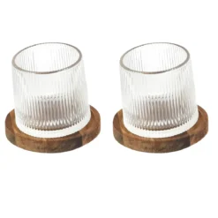 VERRE WHISKY SUPPORT ACACIA X2 PIECES
