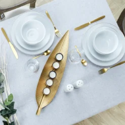 VIDE POCHE METAL FEUILLE DORE