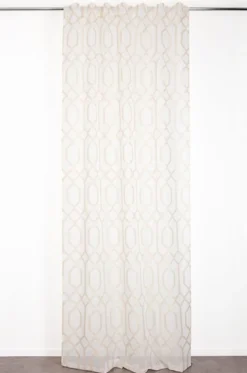 VOILAGE ANDALOUSE ECRU 140X300CM GALON FRONCEUR PATTE CACHEE