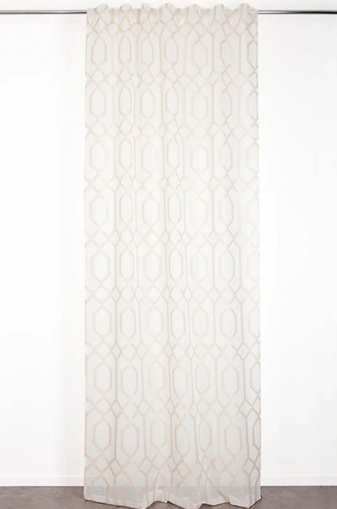 VOILAGE ANDALOUSE ECRU 140X300CM GALON FRONCEUR PATTE CACHEE