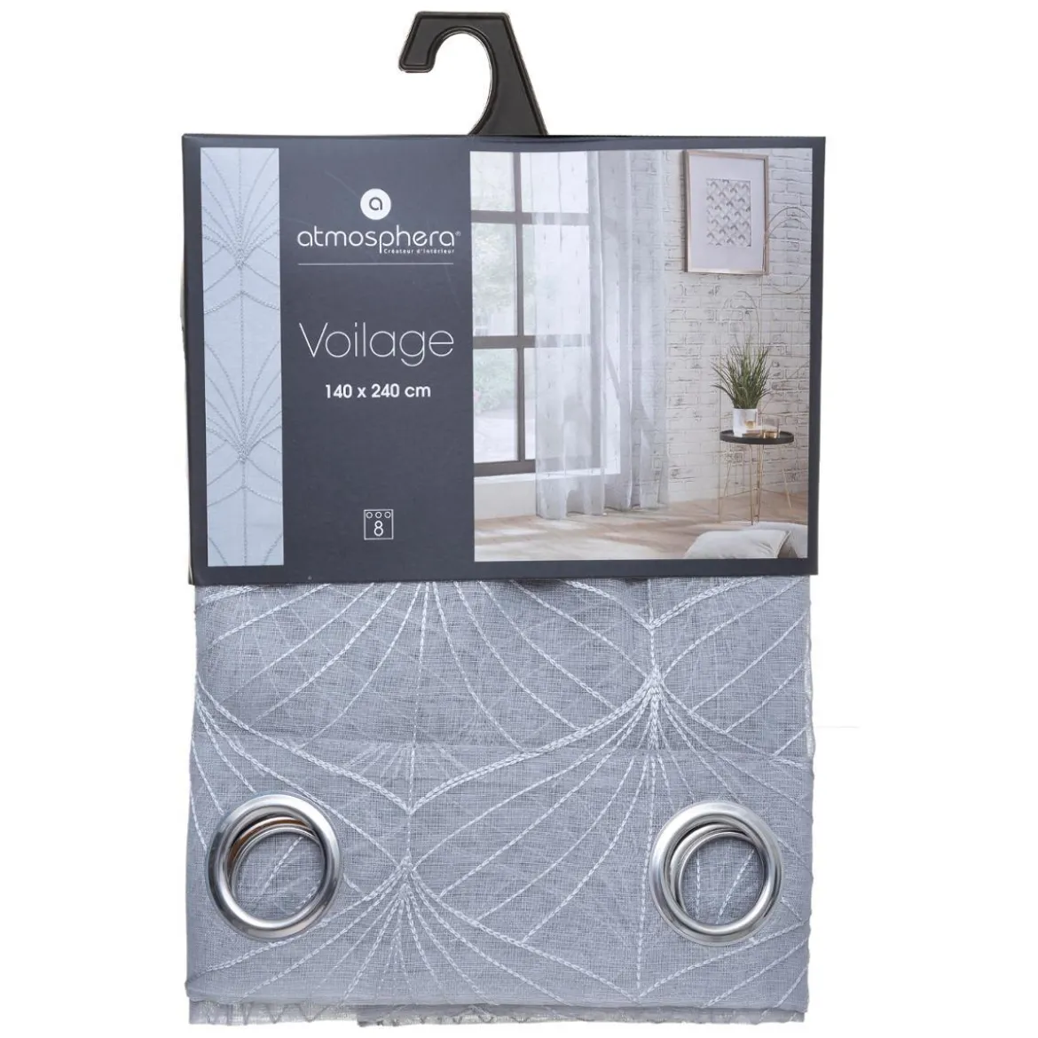 VOILAGE BRODE MIA GRIS 140X240CM