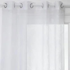 VOILAGE DEVO FEUILLE BLANC 140X240CM