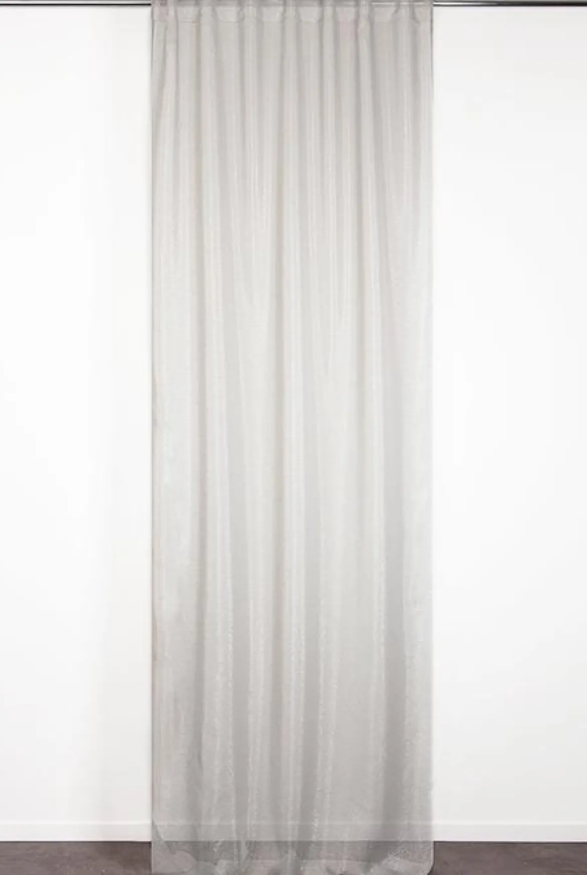 VOILAGE ELAURA GRIS 135X300CM GALON FRONCEUR PATTE CACHEE