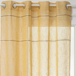 VOILAGE INDI A OEILLETS JAUNE OCRE 140X240CM