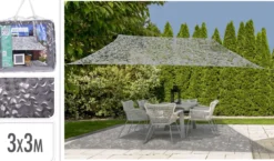 VOILE OMBRAGE CAMOU CARRE 3X3M GRIS CLAIR